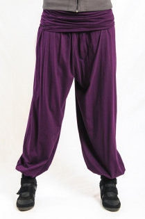 Pantalon harem basic uni v&ecirc;tement ample facile &agrave; porter