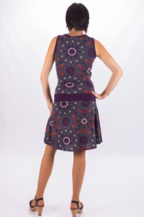 Robe Seventies Up Purple square robe fluide r&eacute;tro graphique