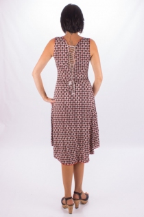 Robe Papaya longue Twiggy &agrave; imprim&eacute; r&eacute;tro