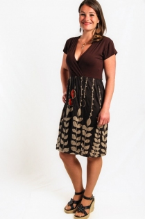 Robe Dewi Digital flower robe boh&egrave;me color&eacute;e