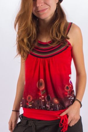 Top Digital flower top fluide imprim� floral digital
