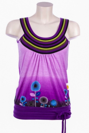 Top Digital flower top fluide imprim� floral digital