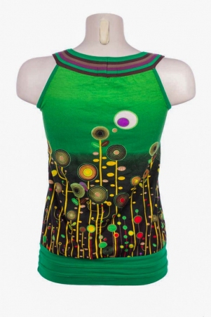 Top Digital flower top fluide imprim� floral digital