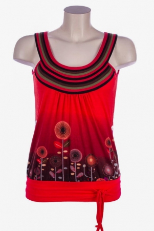 Top Digital flower top fluide imprim� floral digital