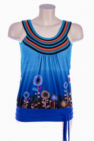 Top Digital flower top fluide imprim� floral digital