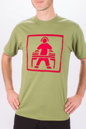 Tee shirt Dj Fond vert design Bordeaux t-shirt dj vert illustration bordeaux