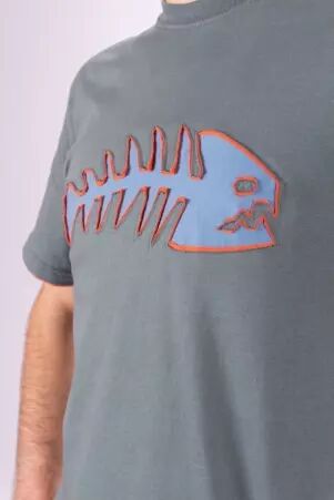 Tee shirt Poisson Fond Bleu min�ral design Bleu & Orange t-shirt poisson bleu min�ral accent orange