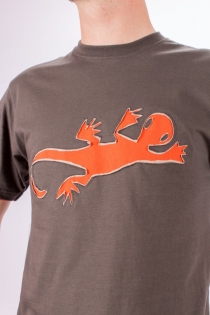 Tee shirt Lazy Gecko Brun t-shirt gecko brun esprit fun