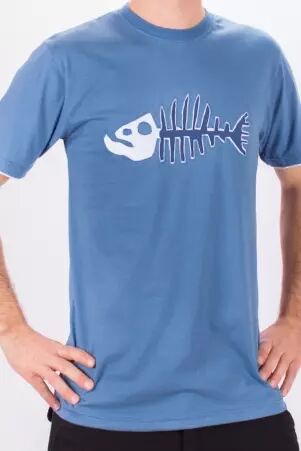 Tee shirt Poisson darwin Bleu et blanc t-shirt poisson darwin bleu blanc stylis�