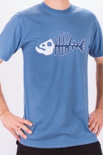 Tee shirt Poisson darwin Bleu et blanc t-shirt poisson darwin bleu blanc stylis&eacute;