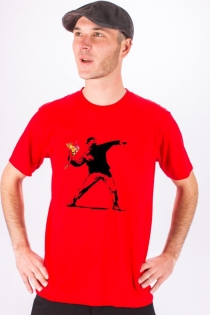 Tee shirt Hooligan Banksy Rouge