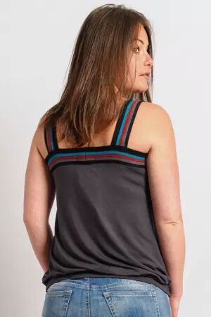 Top Lila Gris anthracite top gris anthracite �l�gant