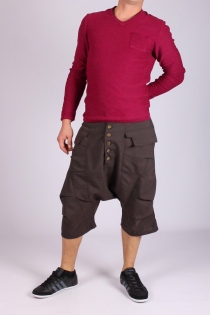 Sarouel City style court Prince de galles Taupe sarouel court &agrave; carreaux raffin&eacute;s