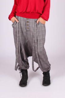 Sarouel long City straps Ecossais gris sarouel long urbain &agrave; carreaux gris