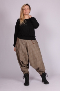 Sarouel City Classic Ecossais Beige sarouel fluide motif tartan clair