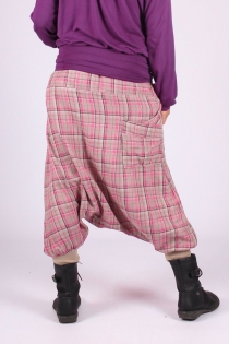 Sarouel court City Girly Prince de Galles Rose sarouel urbain &agrave; carreaux ros&eacute;s