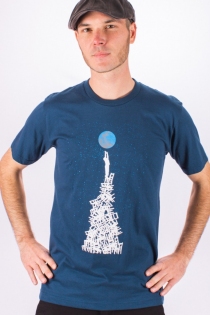 Tee shirt Climb for earth Bleu P&eacute;trole