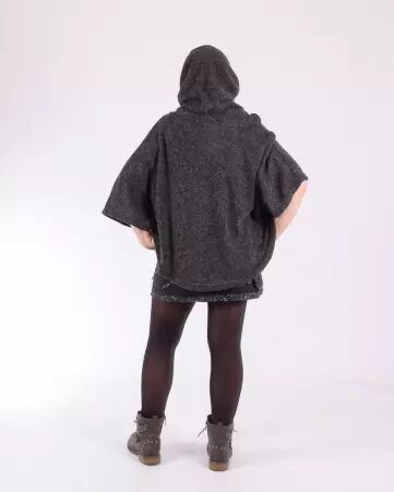 Poncho Lili gris ardoise poncho chaud � l'allure sobre et moderne