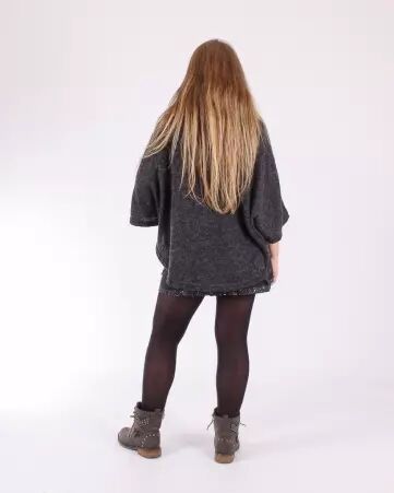 Poncho Lili gris ardoise poncho chaud � l'allure sobre et moderne