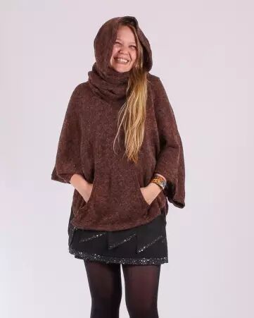 Poncho Lili chocolat poncho Lili chocolat � la teinte gourmande
