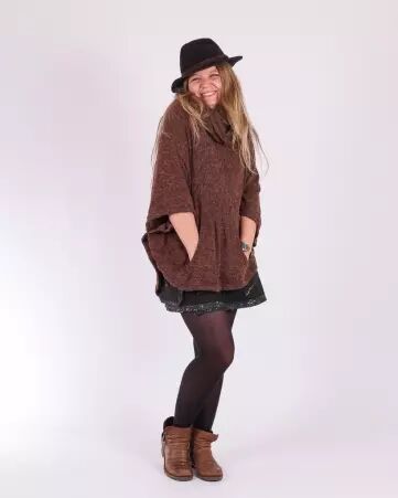 Poncho Lili chocolat poncho Lili chocolat � la teinte gourmande