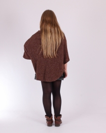Poncho Lili chocolat poncho &eacute;l&eacute;gant &agrave; porter en superposition
