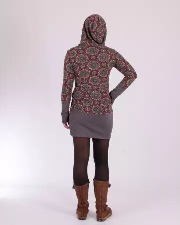 Robe Cocoon Indian style bordeau robe boh�me chaleureuse