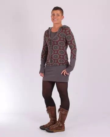 Robe Cocoon Indian style bordeau robe boh�me chaleureuse