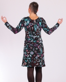 Robe Winter Owl noire robe boh&egrave;me hivernale &agrave; motif chouette