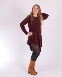 Tunique basique et asym&eacute;trique imprim&eacute; Retro Bordeaux tunique bordeaux imprim&eacute; r&eacute;tro confortable
