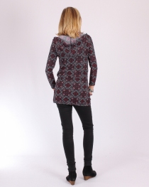 Pull tunique imprim&eacute; Inspire rouge v&ecirc;tement graphique affirm&eacute;