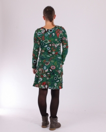 Robe Winter Owl verte robe f&eacute;minine nature au motif animal