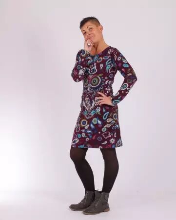 Robe Winter Owl purple robe boh�me aux tons violets profonds