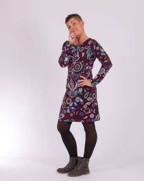 Robe Winter Owl purple robe boh&egrave;me aux tons violets profonds