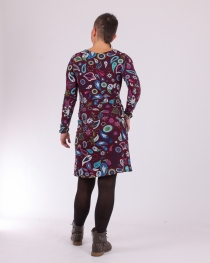 Robe Winter Owl purple robe f&eacute;minine hivernale esprit mystique