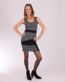 Robe Betty style Square spirale noir robe noire &agrave; motif spiral&eacute;