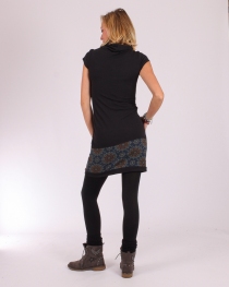 Robe Stella winter style Indian style bleu robe boh&egrave;me hivernale imprim&eacute;e