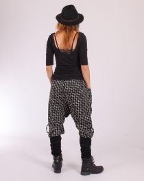 Sarouel court City Straps Graphik Noir sarouel court noir motifs graphiques