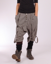 Sarouel court City Straps Pied de poule sarouel graphique noir et blanc