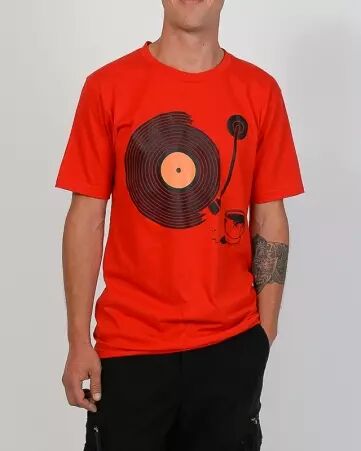 Tee shirt Sillons vinyl rouge tee-shirt sillons vinyle rouge intense