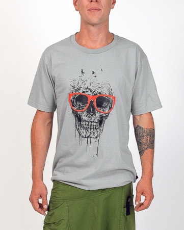 Tee shirt Skull glasses gris tee-shirt skull glasses gris rock