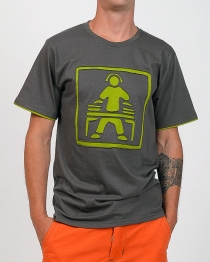 Tee shirt Dj fond gris design vert anis t-shirt dj gris vert anis