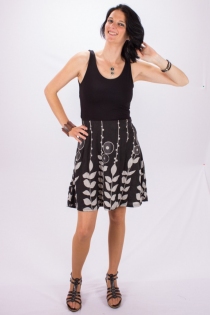 Robe Paquita courte Digital Flower noire imprim&eacute; floral