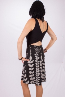 Robe Paquita courte Digital Flower noire robe &eacute;l&eacute;gante