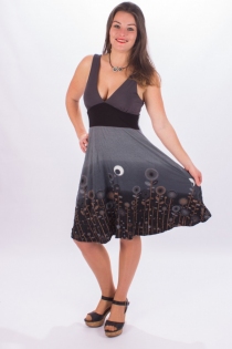 Robe Nouna Jungle Paradise gris motif jungle