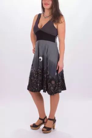 Robe Nouna Jungle Paradise gris motif jungle