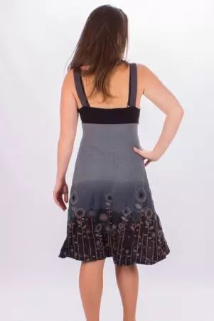 Robe Nouna Jungle Paradise gris motif jungle