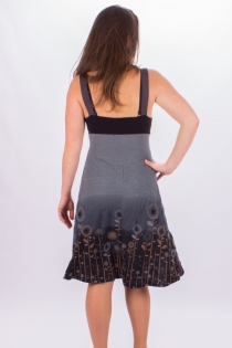 Robe Nouna Jungle Paradise gris imprim&eacute; v&eacute;g&eacute;tal