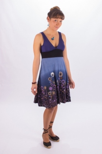 Robe Nouna Jungle Paradise bleu imprim&eacute; tropical