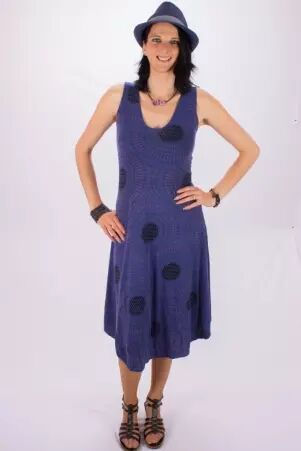 Robe Papaya longue Mandala Circle bleu � motif circulaire